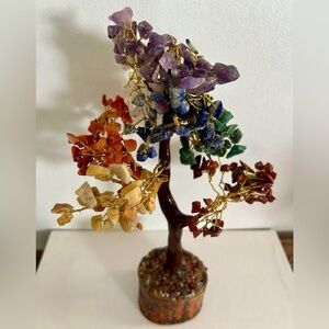 💎 Seven Chakra Gemstone Bonsai Tree with Multicolor Crystals 🌳